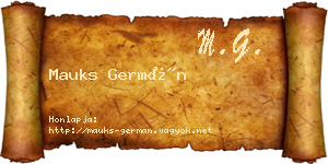 Mauks Germán névjegykártya